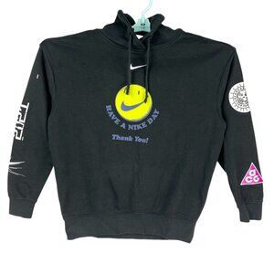 Nike Women's Black Hooded Sweatshirt Size XS Have a nike day Thank you